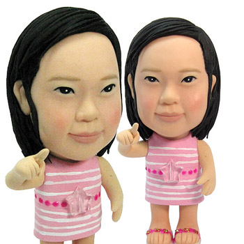 條紋洋裝小妹妹公仔